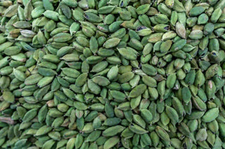 Close-up of green cardamom pods