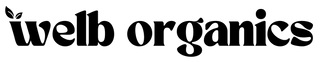 Logo of welb organics with black text - no background